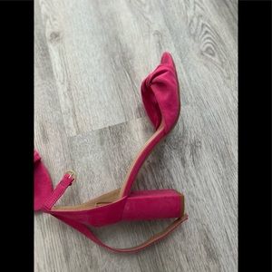 Pink thick heeled sandals